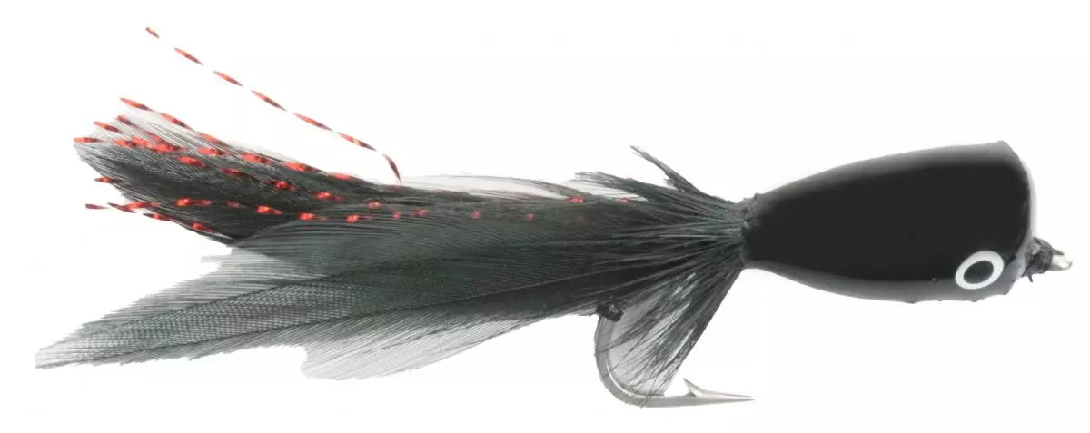 Euro Flies Premium Popper Black #2/0 3 Euro Flies Premium Popper Black #2/0