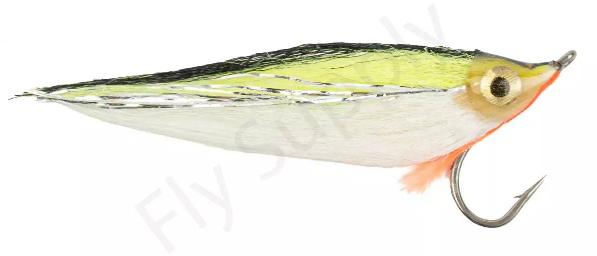 Euro Flies Saltwater Streamer Electric Yellow/White #2 3 Euro Flies Saltwater Streamer Electric Yellow/White #2