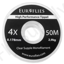 Euro Flies Supple Co-Polymer Tippet Spool 50mtr 17 Euro Flies Supple Co-Polymer Tippet Spool 50mtr -Rod Tubes Verkoopwinkel Euro Flies Supple Co Polymer Tippet Spool 50mtr EF SUP50TIPPET XX 4x