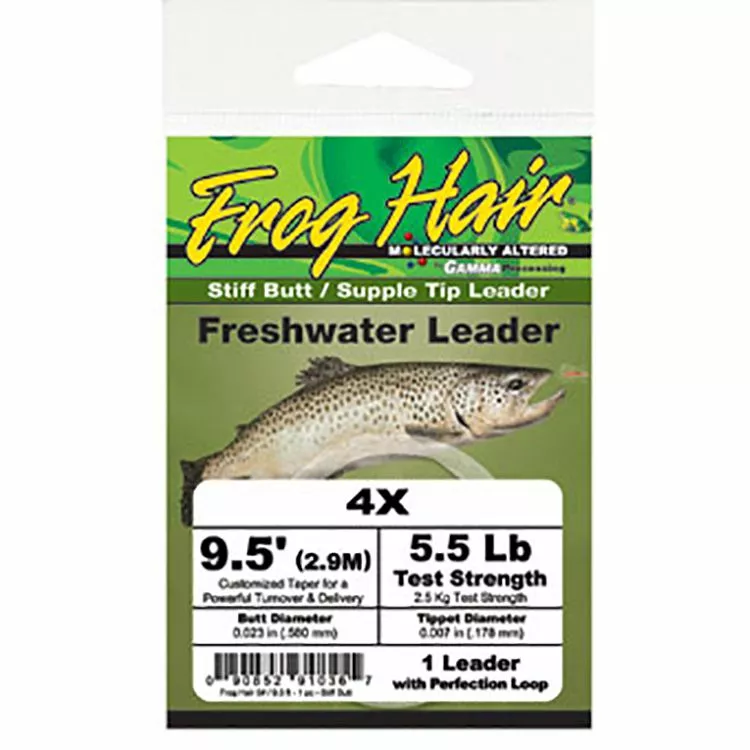 Frog Hair Stiff Butt Freshwater Leader 9,5 Ft 3 Frog Hair Stiff Butt Freshwater Leader 9,5 Ft