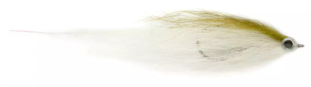 Fulling Mill Daz’s Bendback Olive & White #2/0 3 Fulling Mill Daz’s Bendback Olive & White #2/0