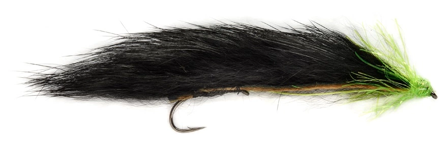 Fulling Mill Mini Unweighted Snake Fly Black & Green 5cm 3 Fulling Mill Mini Unweighted Snake Fly Black & Green 5cm