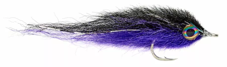 Fulling Mill Salty Mullet Black & Purple #2/0 3 Fulling Mill Salty Mullet Black & Purple #2/0