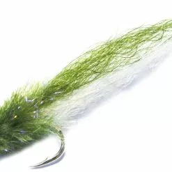 H2O Olive & White #2/0 Finger Mullet