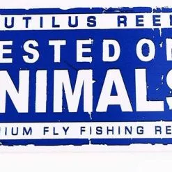 Nautilus Reels Tested On Animals Sticker Blue