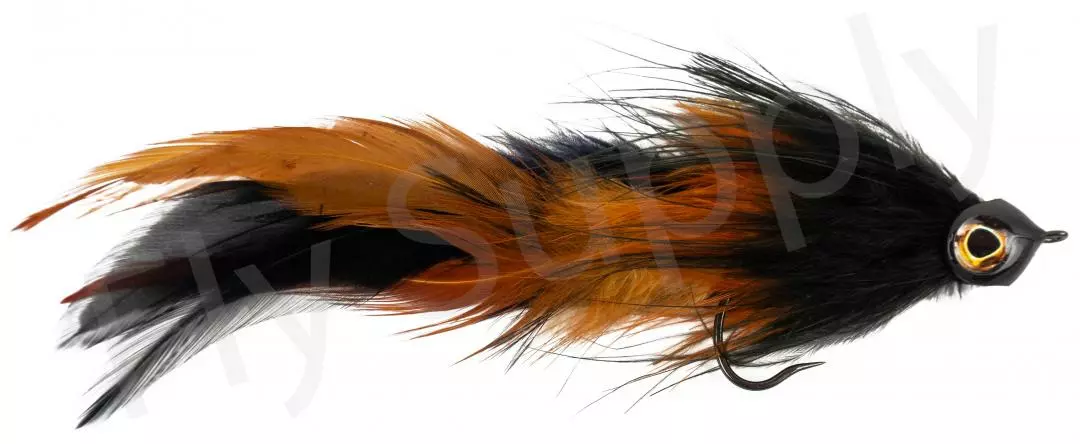 Pike Feather Black/Orange Streamer #6/0 3 Pike Feather Black/Orange Streamer #6/0