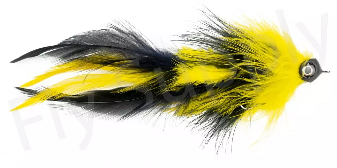 Pike Feather Black/Yellow Streamer #6/0 3 Pike Feather Black/Yellow Streamer #6/0