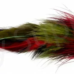 Pike Feather Olive/Red Streamer #6/0