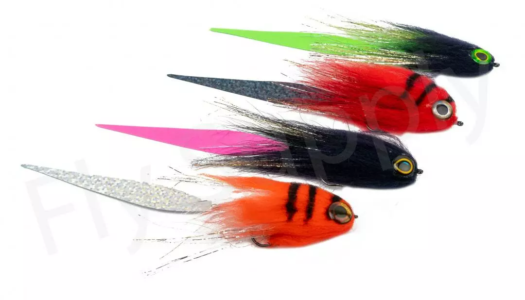 Pike Streamer Black Fluo Chartreuse Wave Tail 5 Pike Streamer Black Fluo Chartreuse Wave Tail - Afbeelding 3