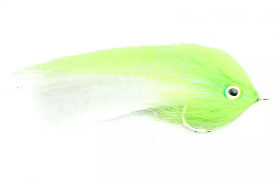 H2O Polar Fibre Chartreuse & White #1/0 Brush Baitfish 3 H2O Polar Fibre Chartreuse & White #1/0 Brush Baitfish