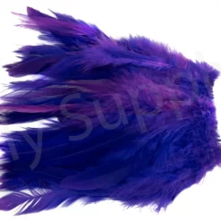 Strung Saddle Hackle -Rod Tubes Verkoopwinkel Strung saddle hackle 40 10XXX purple