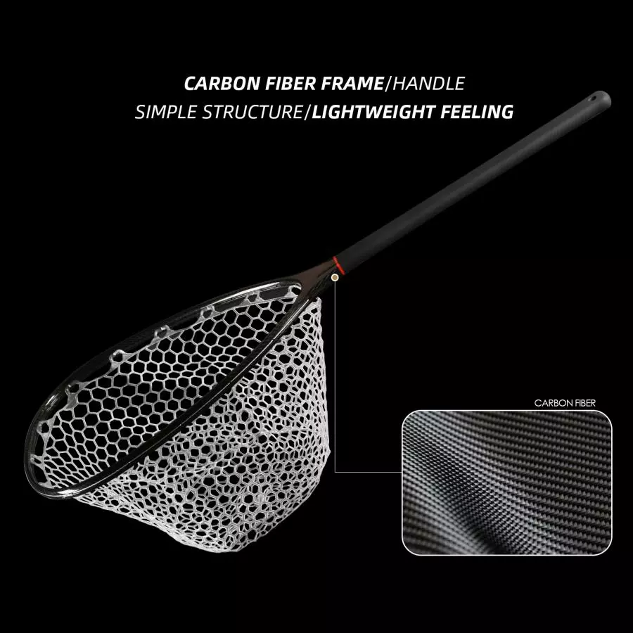 Sunshine Fishing Carbon Fiber Lading Net Long Rubber 4 Sunshine Fishing Carbon Fiber Lading Net Long Rubber - Afbeelding 2