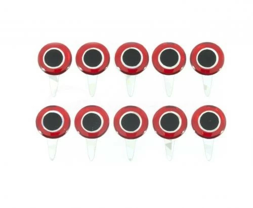 Funky Tab Eyes Red/Silver 10pc 3 Funky Tab Eyes Red/Silver 10pc