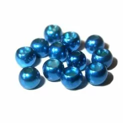 Tungsten Beads Blue Metallic 25pc