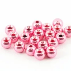Tungsten Beads Pink Metallic 25pc
