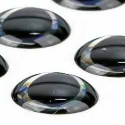 Ultra 3D Epoxy Eyes Black Silver 20pc