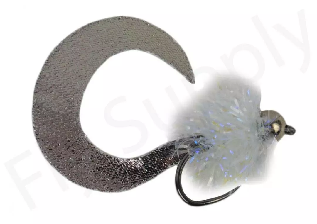 Wiggle Tail Fluo White Trout & Perch Streamer #8 3 Wiggle Tail Fluo White Trout & Perch Streamer #8