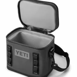 YETI Hopper Flip 8 Soft Cooler Charcoal -Rod Tubes Verkoopwinkel YETI Hopper Flip 8 Soft Cooler Charcoal SKU E160 CHA w hopper flip 8 charcoal 3qtr open 7932 b