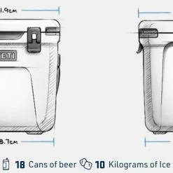 YETI Roadie 24 Cool Box White 13 YETI Roadie 24 Cool Box White -Rod Tubes Verkoopwinkel YETI Roadie 24 Cool Box White SKU 0111 WHI roadie 24 buitenkant