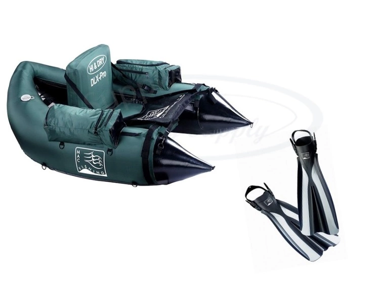 Mac Fishing DLX Pro Belly Boat + Free Large Finns 3 Mac Fishing DLX Pro Belly Boat + Free Large Finns