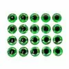 3D Fish Eyes Green 20pc